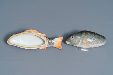 A pair of fine Chinese export fish tureens and covers, Qianlong