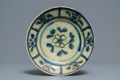 Three Islamic pottery plates, Syria and Iran, 19th C.