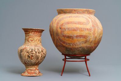 Trois pi&egrave;ces en terre cuite, culture Ban Chiang, Tha&iuml;lande, 600 - 300 a.J-C