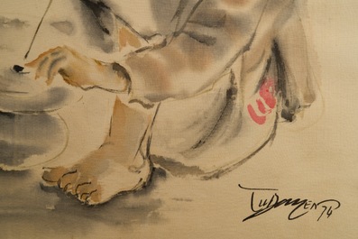 Tu Duyen (Vietnam, 1915-2012): aquarel op zijde, gedat. 1974