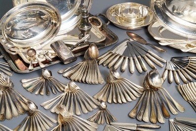 A collection of silver-plated cutlery and tableware, Christofle, France, 20th C.