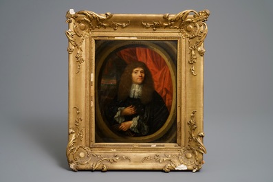 Leermans, Pieter (Ecole hollandaise, 1635-1706): Portrait d'un homme, huile sur panneau