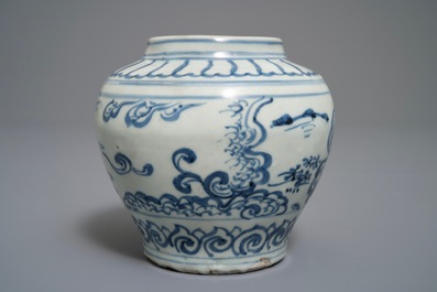 Een Chinese blauwwitte vaas, Hongzhi