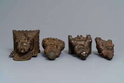 Four bronze figures of Buddha in various poses, China, Japan and Korea, 18/19th C.