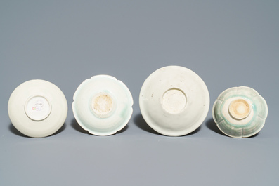 Neuf pi&egrave;ces en porcelaine de Chine qingbai, Song