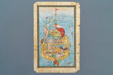 Seven Islamic and Persian miniature paintings on paper, 19/20th C.