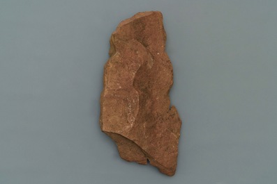 Un fragment d'une Yakshi en gr&egrave;s rouge, Inde, 14&egrave;me ou apr&egrave;s
