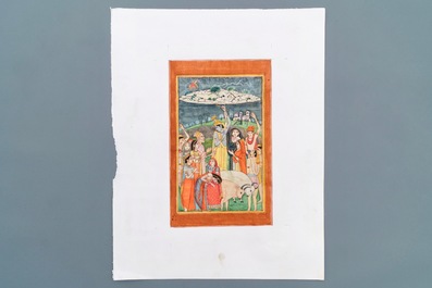 Seven Islamic and Persian miniature paintings on paper, 19/20th C.