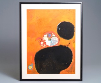 Jan Cobbaert (1909-1995): Abstract composition, mixed media on paper, dated 1967