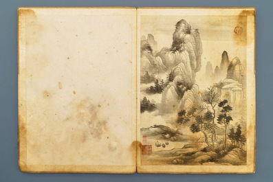 Dong Bangda (China, 1699-1769), toegeschreven: album met acht landschappen, inkt op papier