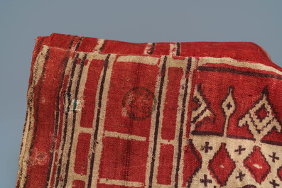 A ceremonial patola ikat sari for the Indonesian market with East India Company-stamps, Gujarat, India, 17th C.