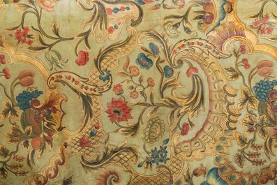 Two panels of embossed and gilded leather wallpaper, The Low Countries, 18th C.