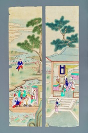 Lot van 24 Chinese schilderingen op rijstpapier, 19/20e eeuw