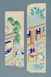 Ensemble de 24 peintures chinoises sur papier de riz, 19/20&egrave;me