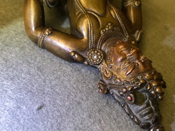 Une figure de Jambhala en bronze, Sino-Tibet, 17/18&egrave;me
