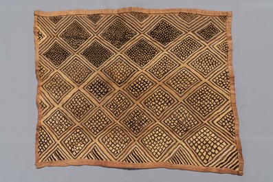 A collection of African textiles and two baskets, mostly Kuba, Congo, 19/20th C.