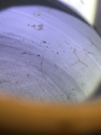 Une jarre en porcelaine de Chine bleu et blanc &agrave; d&eacute;cor d'oiseaux parmi fleurs, Wanli