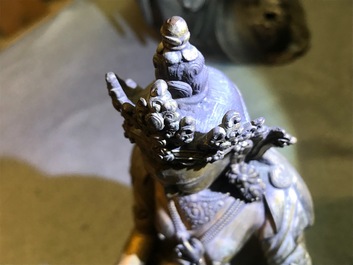 A Sino-Tibetan gilt bronze figure of a White Tara, Ming