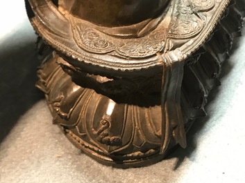 Un mod&egrave;le de Bouddha en bronze de style Ming, Chine, Qianlong