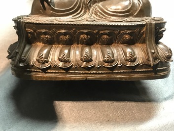 A Chinese Ming-style bronze model of Buddha, Qianlong