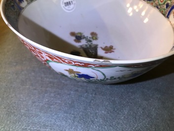 Un bol et une plaque en porcelaine de Chine famille verte, Kangxi