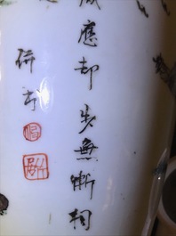 Een Chinese famille verte vaas met 'Zhongkui', Kangxi