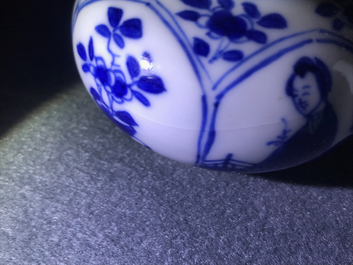 Two Chinese blue and white teapots and covers, Jiajing and Yu marks, Kangxi