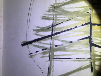 Se Ok Suh (Seok Suh) (Korea, 1929-): Untitled, ink and color on paper