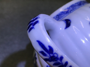 Three Chinese blue and white teapots and covers, Kangxi
