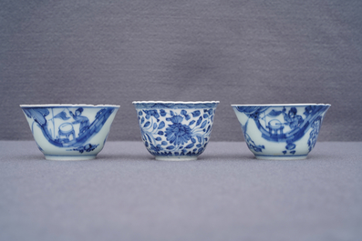 A varied collection of Chinese blue and white wares, Kangxi