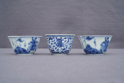 A varied collection of Chinese blue and white wares, Kangxi