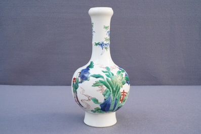 A Chinese famille verte vase, Chenghua mark, Kangxi