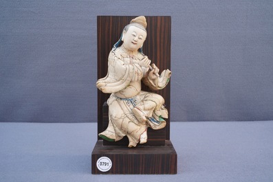 Une figure de l'immortel Han Xiangzi en pierre &agrave; savon, Kangxi