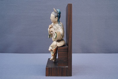 A Chinese soapstone figure of the immortal Han Xiangzi, Kangxi