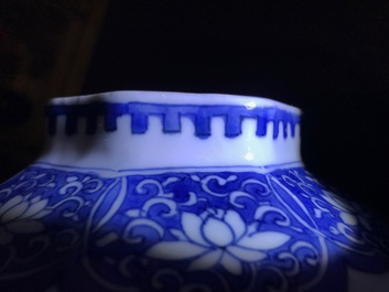 A Chinese blue and white baluster vase with figural design, Transitional period
