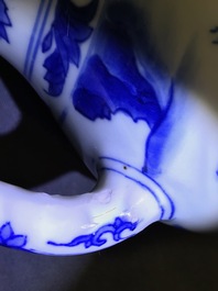 A Chinese blue and white ewer, Transitional period