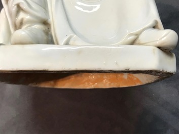 Un mod&egrave;le de Guandi en porcelaine blanc de Chine, 18/19&egrave;me