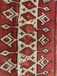 Een ceremonieel patola doek voor de Indonesische markt met VOC-stempel, Gujarat, India, 17e eeuw