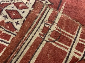 A ceremonial patola ikat sari for the Indonesian market with East India Company-stamps, Gujarat, India, 17th C.