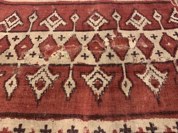 A ceremonial patola ikat sari for the Indonesian market with East India Company-stamps, Gujarat, India, 17th C.