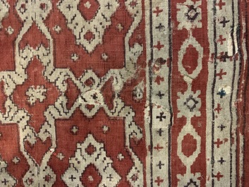 Een ceremonieel patola doek voor de Indonesische markt met VOC-stempel, Gujarat, India, 17e eeuw