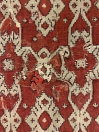 A ceremonial patola ikat sari for the Indonesian market with East India Company-stamps, Gujarat, India, 17th C.
