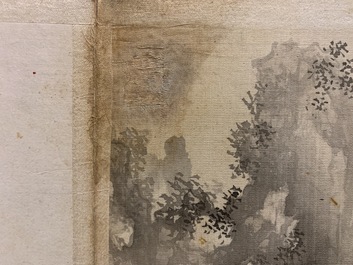 Dong Bangda (China, 1699-1769), toegeschreven: album met acht landschappen, inkt op papier