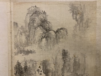 Dong Bangda (China, 1699-1769), toegeschreven: album met acht landschappen, inkt op papier