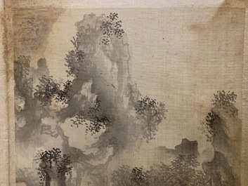 Dong Bangda (China, 1699-1769), attribu&eacute;: album de huit paysages, encre sur papier