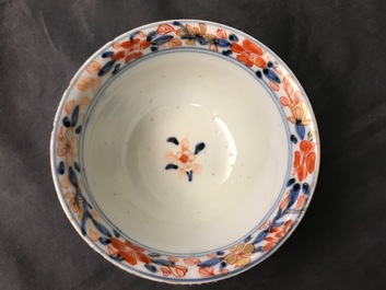 A Chinese reticulated double-walled Imari-style bowl, Kangxi