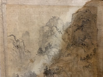 Dong Bangda (China, 1699-1769), toegeschreven: album met acht landschappen, inkt op papier