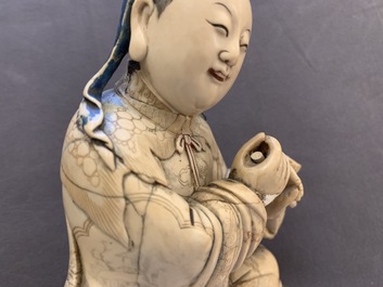 Une figure de l'immortel Han Xiangzi en pierre &agrave; savon, Kangxi