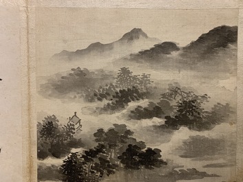 Dong Bangda (China, 1699-1769), attribu&eacute;: album de huit paysages, encre sur papier