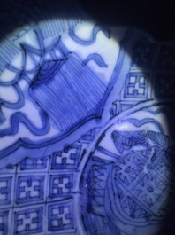 A large Chinese blue and white Swatow bowl, Ming